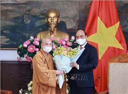 Chủ tịch nước Nguyễn Xuân Phúc tiếp Đoàn Lãnh đạo Giáo hội Phật giáo Việt Nam